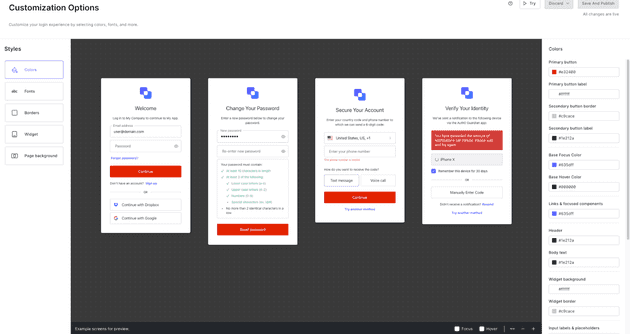 Additional auth0 customization