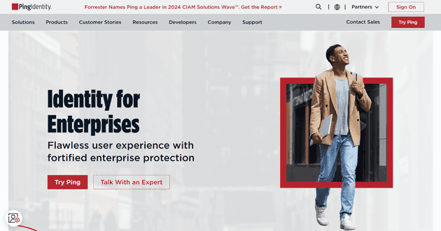 Ping Identity homepage