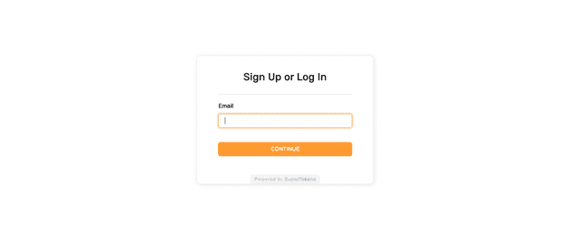 passwordless authentication screen
