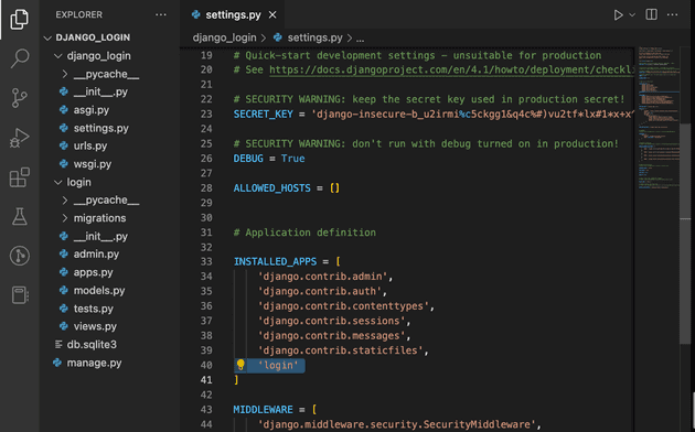 Django code setup