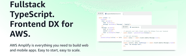 Screenshot of partial AWS Amplify website
