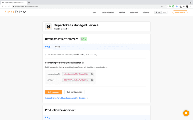 supertokens dashboard
