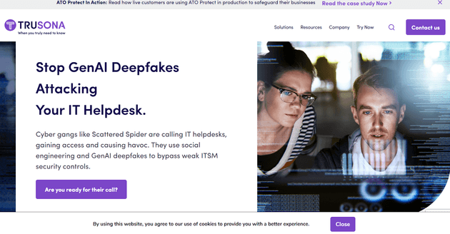 Trusona homepage