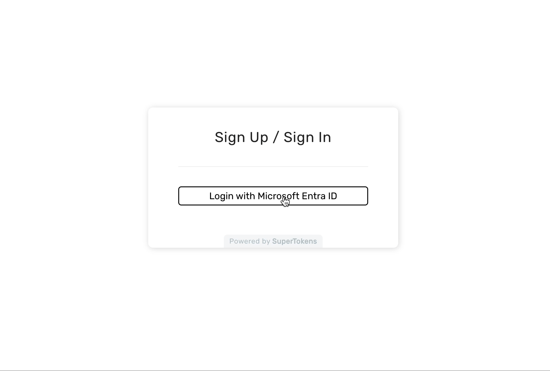 Entra ID SSO login with SuperTokens