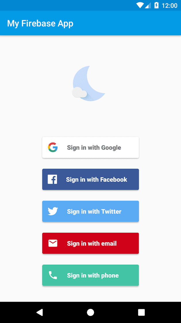 Firebase login form