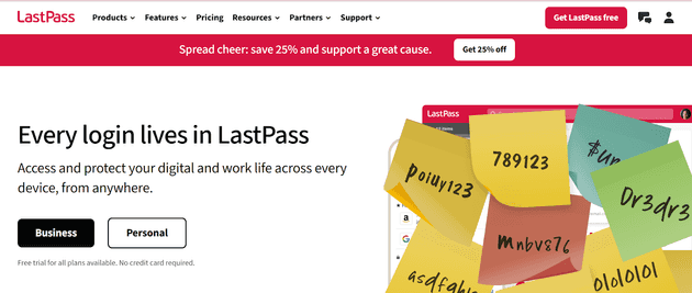 LastPass homepage